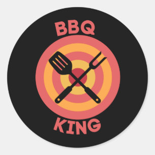 GRILLEN KING RUNDER AUFKLEBER