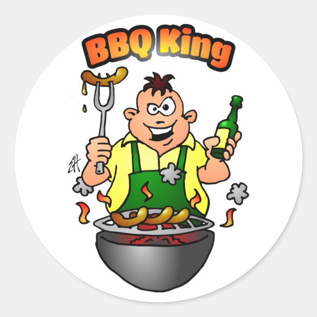 GRILLEN King Runder Aufkleber (Vorderseite)