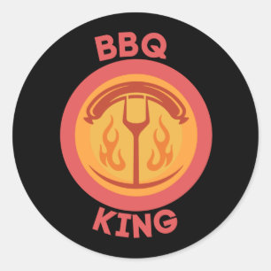 GRILLEN KING RUNDER AUFKLEBER