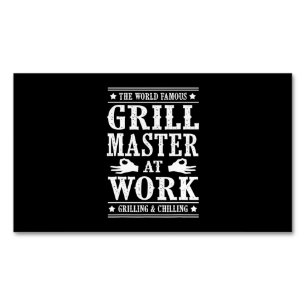 GRILLEN Liebhaber Der weltberühmte Grillmeister Magnetische Visitenkarte