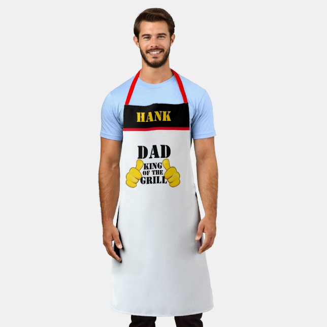GRILLEN Lover "King of the Grill" Funny Mens Schürze (Getragen)
