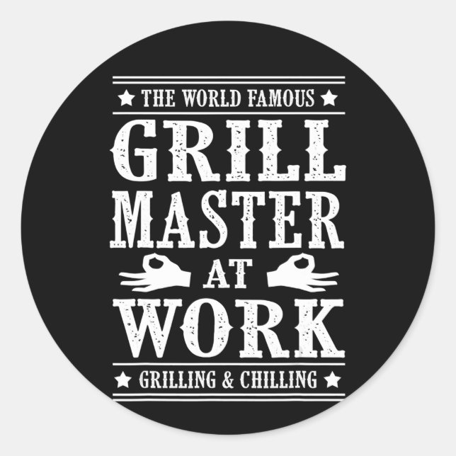 GRILLEN Lovers | Der weltberühmte Grillmeister bei Runder Aufkleber (Vorderseite)