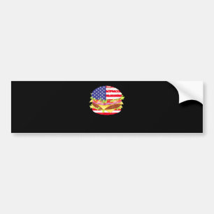 GRILLEN Lovers Hamburger USA Flag 4. Juli GRILLE Autoaufkleber