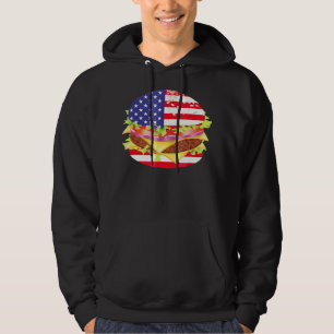 GRILLEN Lovers Hamburger USA Flag 4. Juli GRILLE Hoodie