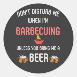 GRILLEN Master-in-Training, Barbecuing-T - Shirt Runder Aufkleber