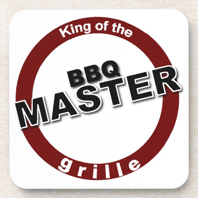 GRILLEN Master King of the Grille Getränkeuntersetzer (Vorderseite)