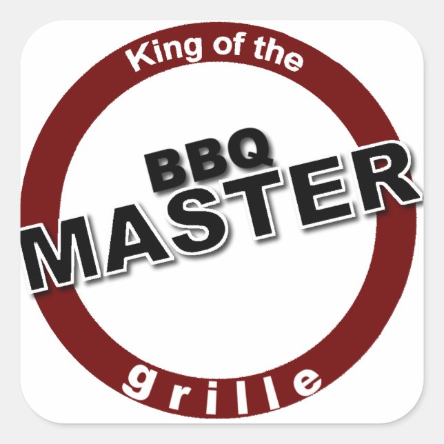 GRILLEN Master King of the Grille Quadratischer Aufkleber (Vorderseite)