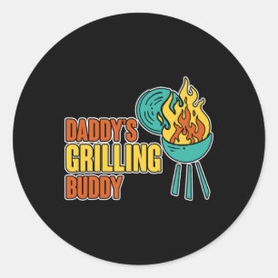Grillen Mastercl von Daddy's Grillen Buddy Family Runder Aufkleber