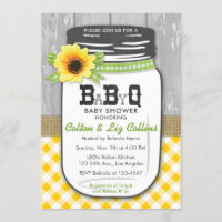 GRILLEN Maurer-Glas-Baby-Duschen-Einladungs-gelbes