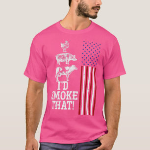 GRILLEN Meat Smoking American Flag US Retro Barbec T-Shirt