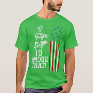 GRILLEN Meat Smoking American Flag US Retro Barbec T-Shirt
