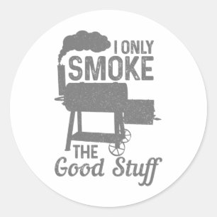 Grillen Meat Smoking Rmoker Grill Funny Runder Aufkleber