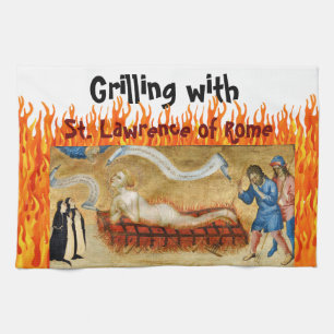 Grillen mit St. Laurentius von Rom (M 022) Geschirrtuch