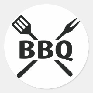 GRILLEN mit Tischbesteckikone Runder Aufkleber
