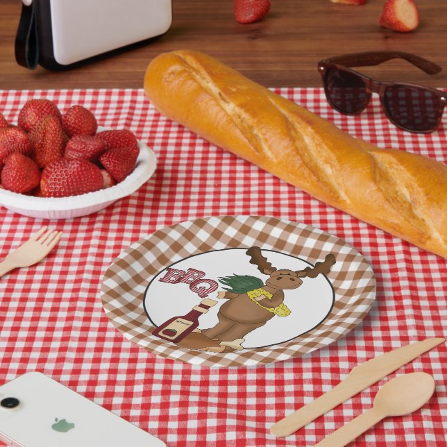 Grillen Moose Cartoon Party Pappteller (Picknick)