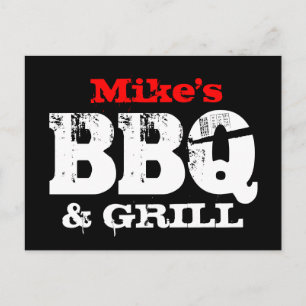GRILLEN Party Einladung Postkarten   Personalisier