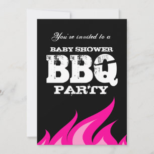 Grillen Party Einladungen für Babydusche im Garten