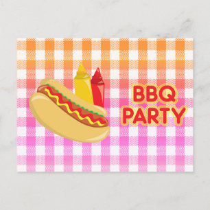 GRILLEN Party Hot Dog Konditionen Ankündigungspostkarte