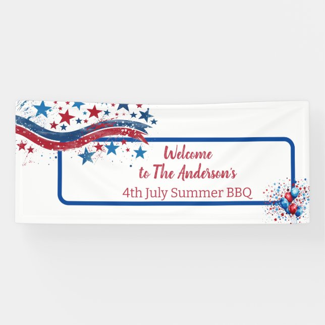 GRILLEN Personalisiert 4. Juli Banner (Horizontal)
