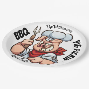 GRILLEN Pig Pickin's Party Goods Plate Pappteller