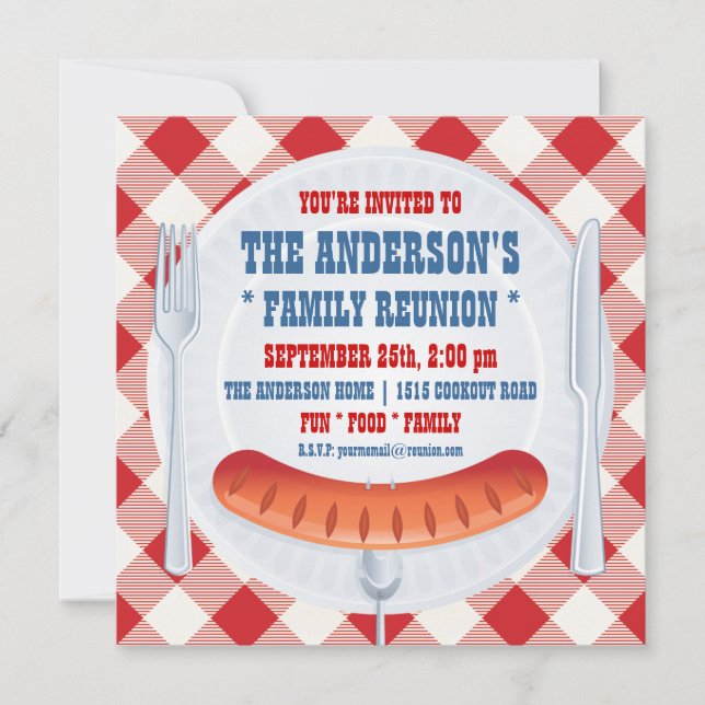 GRILLEN PINIC FAMILY WIEDERSEHEN INVITATION EINLADUNG (Vorderseite)
