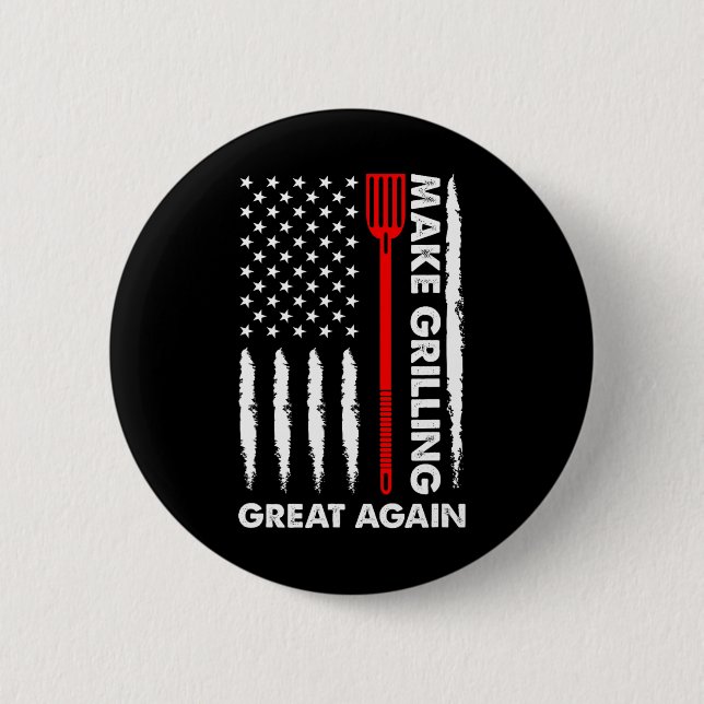 Grillen Pitmaster macht Barbecuing Great 4th July  Button (Vorderseite)