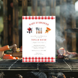 GRILLEN Pizza Gender Natural Baby Dusche Einladung