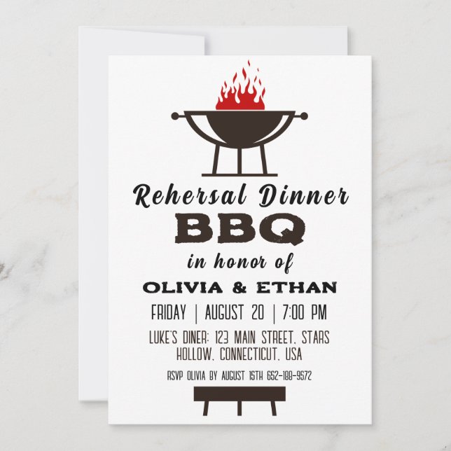 Grillen Probe Einladungen (Vorderseite)