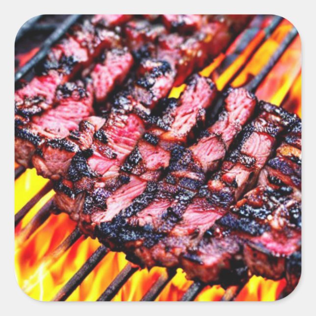 GRILLEN QUADRATISCHER AUFKLEBER (Vorderseite)
