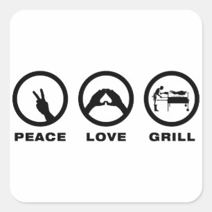 Grillen Quadratischer Aufkleber