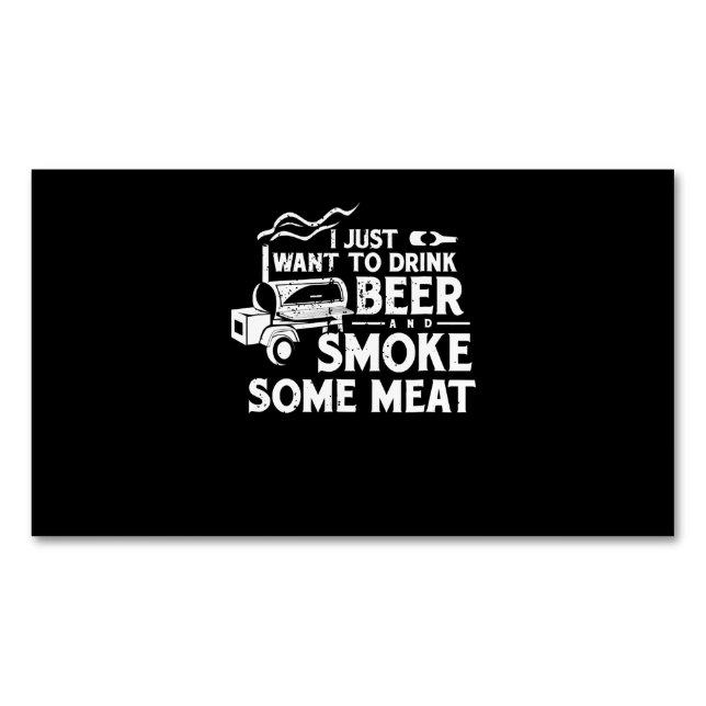 GRILLEN Rauchen Pitmaster Geschenk Bier Rauchfleis Magnetische Visitenkarte (Vorderseite)