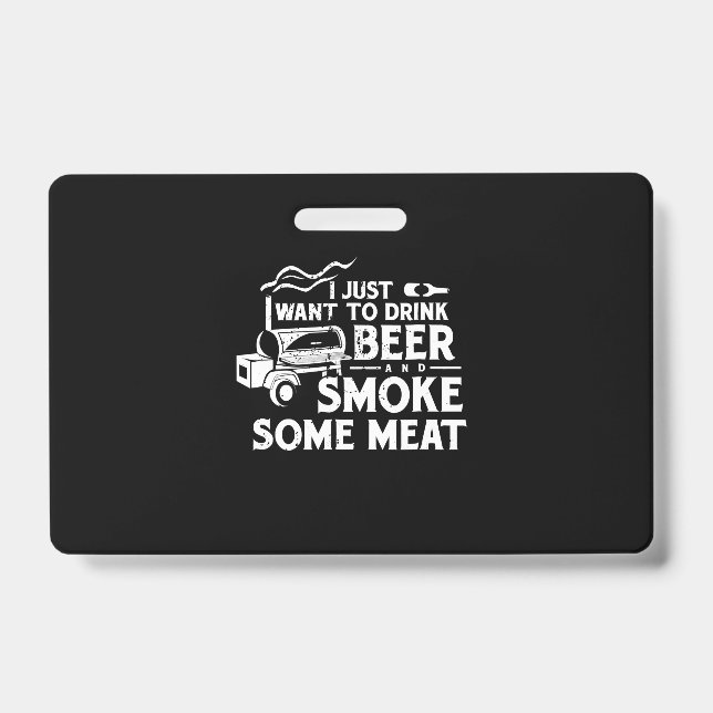 GRILLEN Rauchen Pitmaster Gift Drink Bier Rauchfle Ausweis (Vorderseite)