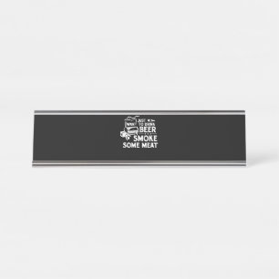 GRILLEN Rauchen Pitmaster Gift Drink Bier Rauchfle Schreibtischnamensplakette