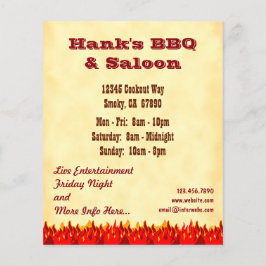 GRILLEN Red Flames Custom Restaurant Flyer Templat