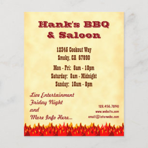 GRILLEN Red Flames Custom Restaurant Flyer Templat
