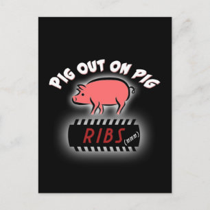GRILLEN Ribs Party laden Postkarte ein