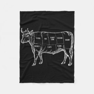 Grillen Rindfleisch Schnittholzdiagramm Metzger Ku Fleecedecke