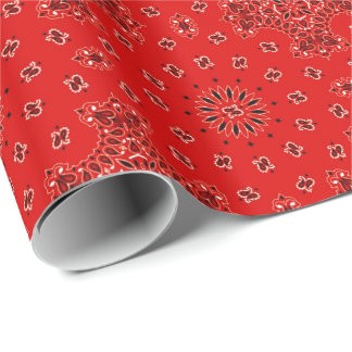 GRILLEN roter Paisley-Westernbandana-Schal-Druck Geschenkpapier