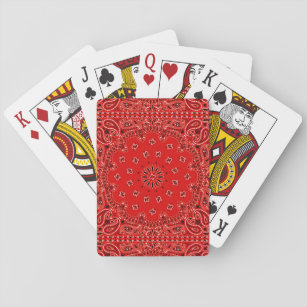 GRILLEN roter Paisley-Westernbandana-Schal-Druck Spielkarten