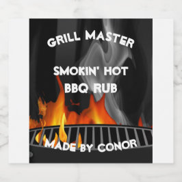 GRILLEN Rub 4 x 3,5" Set für Lebensmittel und Getr Bierflaschenetikett