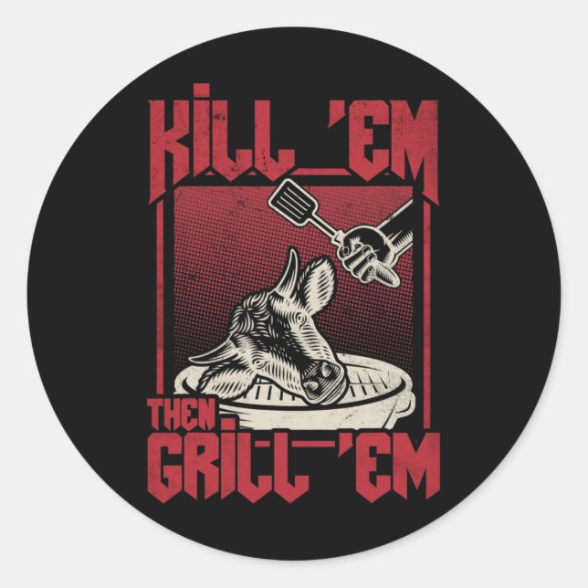 Grillen Runder Aufkleber (Vorderseite)