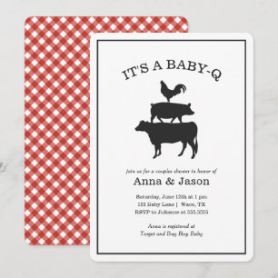 GRILLEN Rustic Couples Baby Shower Baby Q Einladun Einladung
