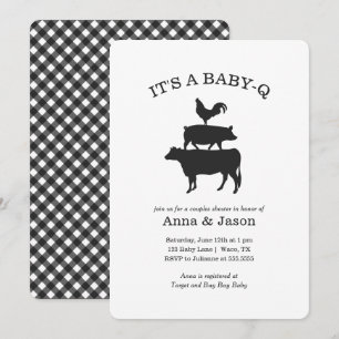 GRILLEN Rustic Couples Baby Shower Baby Q Einladun Einladung