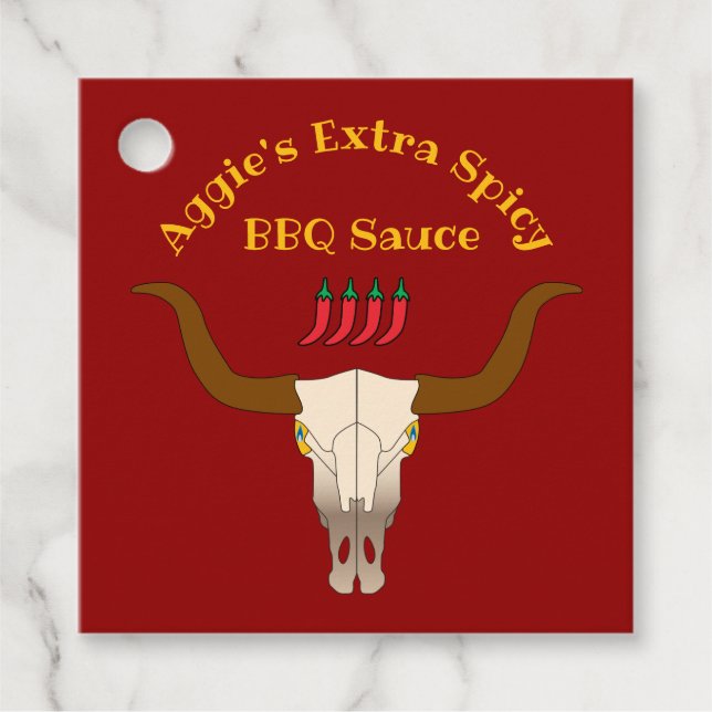 Grillen Sauce von Kuh Skull Geschenkanhänger (Vorderseite)