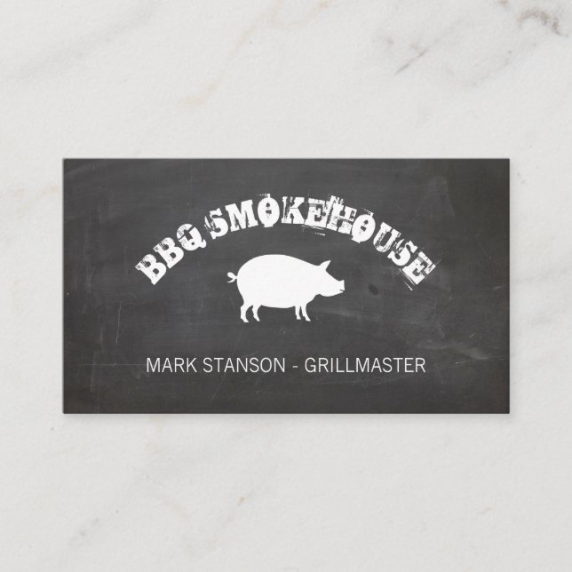 GRILLEN/Schweinefleisch/Khalk Hintergrund Visitenkarte (Vorderseite)