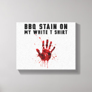 Grillen Stain auf meiner Weiß Leinwanddruck