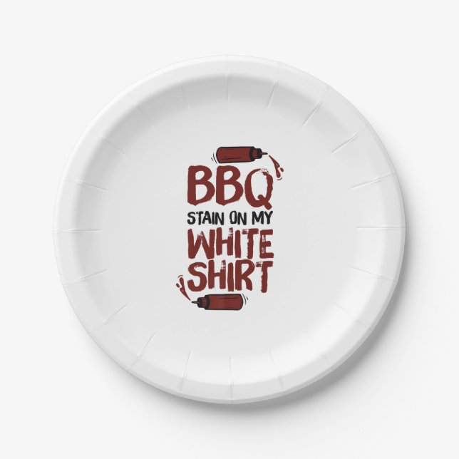 GRILLEN Stain auf meiner White Premium Pappteller (Vorderseite)