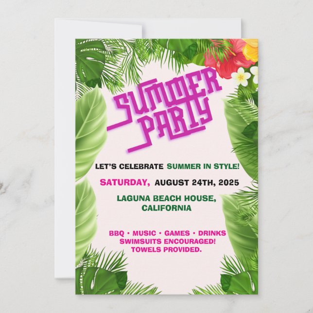 GRILLEN Summer Bash Einladung (Vorderseite)