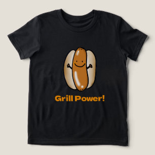 GRILLEN Time Funny Hot Dog Cartoon Tri-Blend Shirt