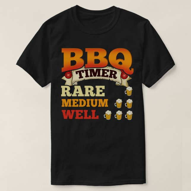 GRILLEN Timer Barbecue Beer Drink Grilling T-Shirt (Design vorne)